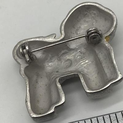 Bichon Frise Dog Pin / Brooch PD Premier Designs Silver Tone Small