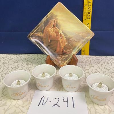 Jesus Plate and Candles