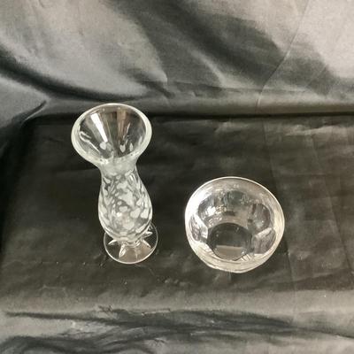 Lot 6066 Waterford Marquise Miniature Heart Bud Vase & Sheila  Cut Finger Bowl
