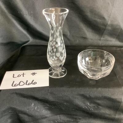 Lot 6066 Waterford Marquise Miniature Heart Bud Vase & Sheila  Cut Finger Bowl