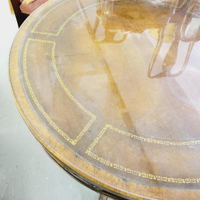 ANTIQUE GLASSTOP ROUND TABLE