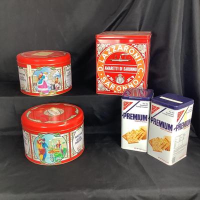 Lot 6077  Lot of Vintage Tin Canisters