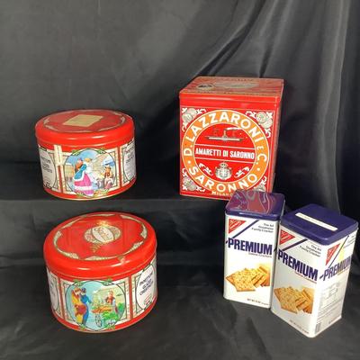 Lot 6077  Lot of Vintage Tin Canisters