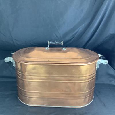 Lot. 6078 Vintage Large Copper Boiler with Lid