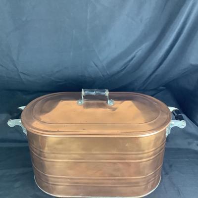 Lot. 6078 Vintage Large Copper Boiler with Lid