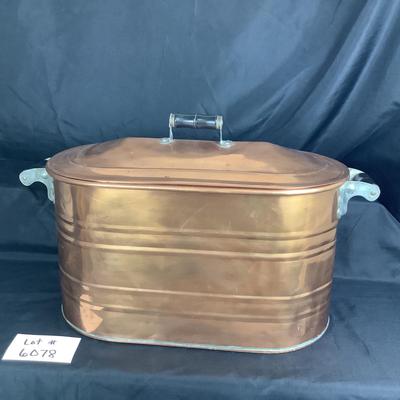 Lot. 6078 Vintage Large Copper Boiler with Lid