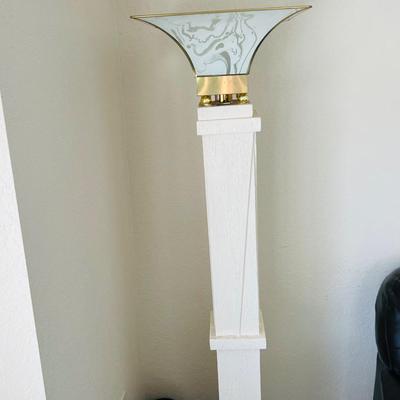 Pair of White Floor Lamps. ( LR-JM)