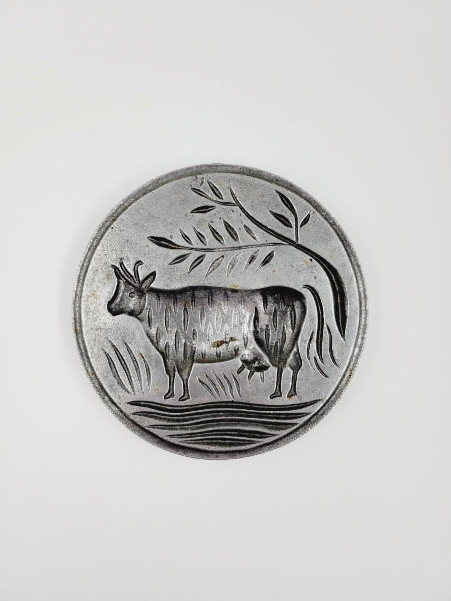 Sexton Usa Pewter Cow Wall Plaque