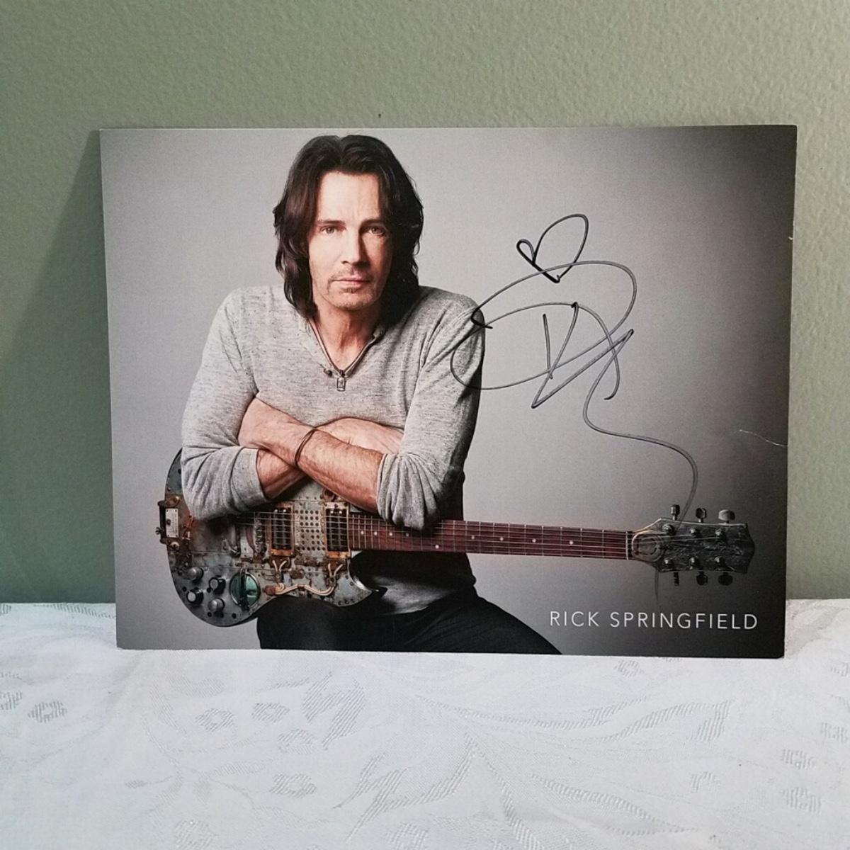 Rick Springfield photo on card stock with original autograph
