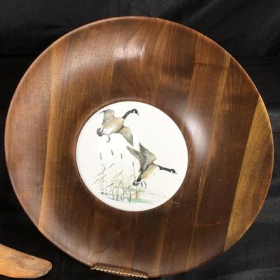 6088 Waterfowl Carvings,,Watercolor, & Ozark Walnut Tray