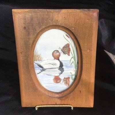 6088 Waterfowl Carvings,,Watercolor, & Ozark Walnut Tray