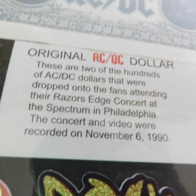 The Original AC/DC Dollar Bill on Display with Trading Cards ...