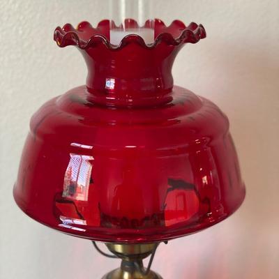 Rate Vintage 1971 L&L WMC Ruby Red Hurricane Lamp
