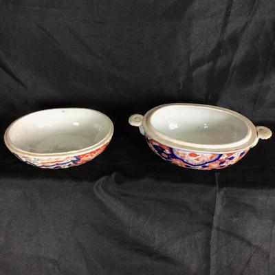 6094 Antique Imari Bowls Missing Lids