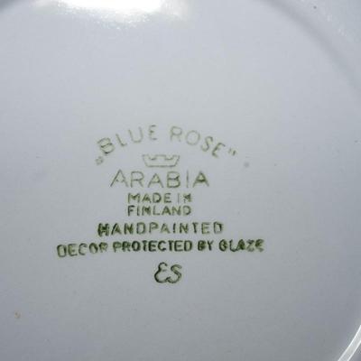 'BLUE ROSE ' ARABIA HAND PAINTED DINNERWARE -PORCELAIN FINLAND