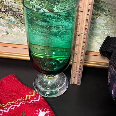LOT with items for pets, vase, and heater