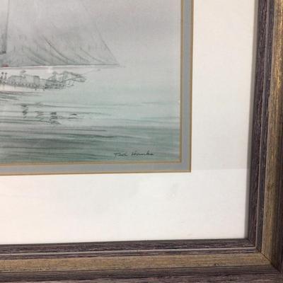 6099 Ted Hanks Watercolor â€œFog Boundâ€ 1976 Original