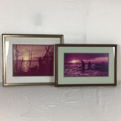 6100 Pair of Framed & Signed Archie Johnson Waterfowl Photographs