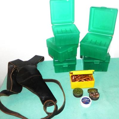 AMMO CONTAINERS-LEATHER HOLSTER-BOX OF AMMO