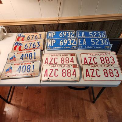 6 Pair Vintage D.C. Maryland Car License Plates