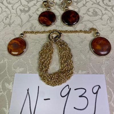 Bracelet and Clip On Earrings