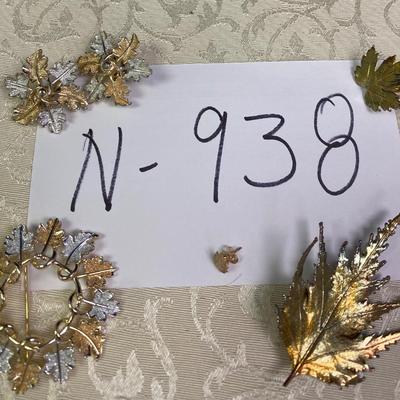 Leaf Pins and Clip On Earrings