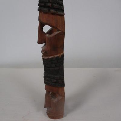 Hand Carved Wood Double Face Tribal Mask
