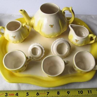 Child's Ceramic Tea Set, Service for 3, Unsigned