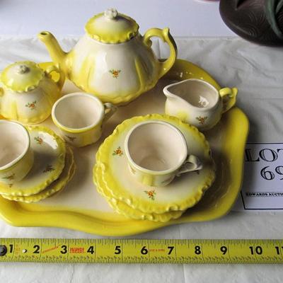 Child's Ceramic Tea Set, Service for 3, Unsigned