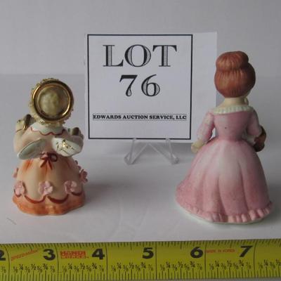 Lefton Angel Figurine and Bisque Lady Figurine