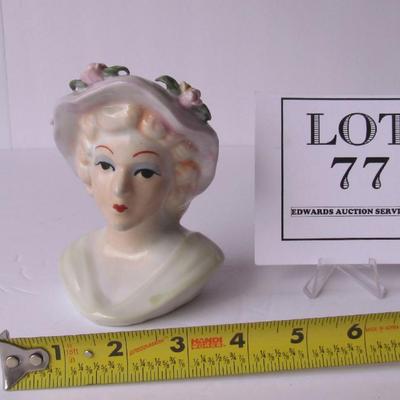 Woman In Hat Head Vase