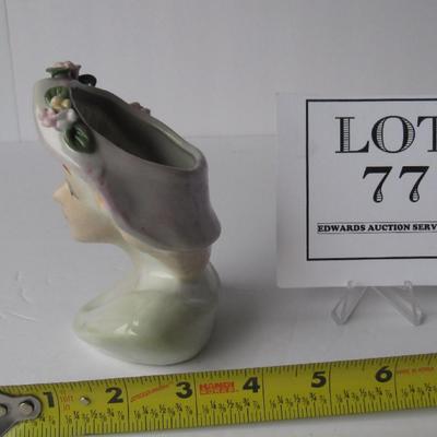 Woman In Hat Head Vase