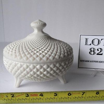 Westmoreland English Hobnail White Milk Glass Covered Candy Dish