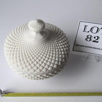 Westmoreland English Hobnail White Milk Glass Covered Candy Dish