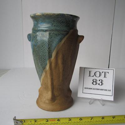 Unusual Art Pottery Tall Vase, Unmarked