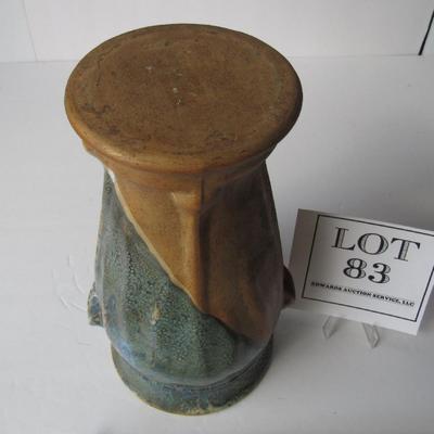 Unusual Art Pottery Tall Vase, Unmarked