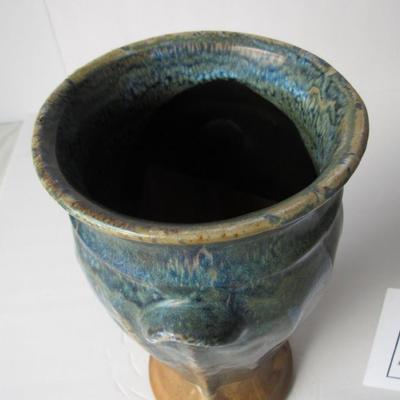 Unusual Art Pottery Tall Vase, Unmarked