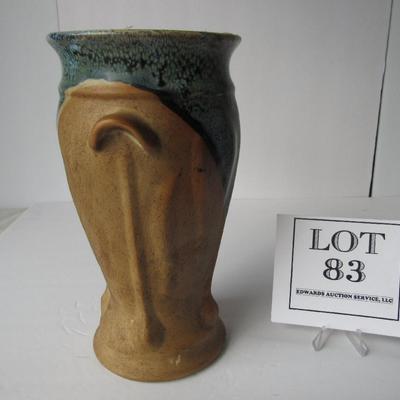 Unusual Art Pottery Tall Vase, Unmarked
