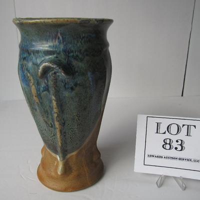 Unusual Art Pottery Tall Vase, Unmarked