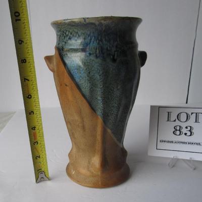 Unusual Art Pottery Tall Vase, Unmarked