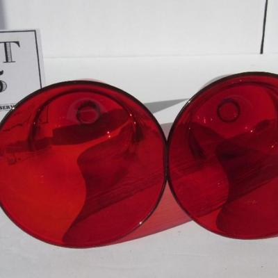 Red Glass Lamp Hurricane Type Shades