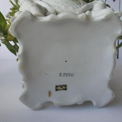 Decorative Bisque Planter With Cherubs on Sides, Inarco