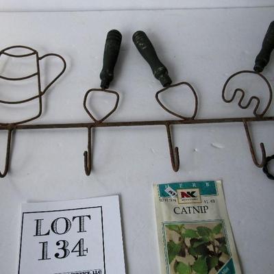 2 Metal Garden Decor Pieces and Catnip Seeds