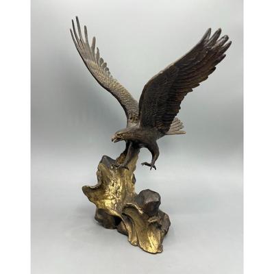 Vintage Heavy Wings of Glory Eagle in Solid Bronze by Ronald Van Ruyckevelt 1990 FM