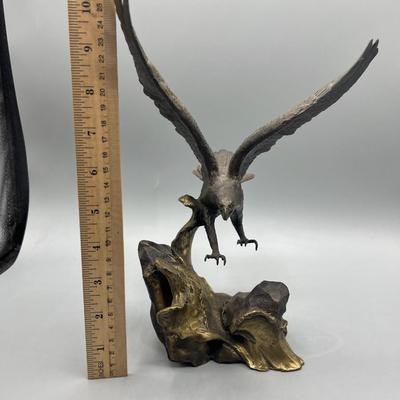 Vintage Heavy Wings of Glory Eagle in Solid Bronze by Ronald Van Ruyckevelt 1990 FM