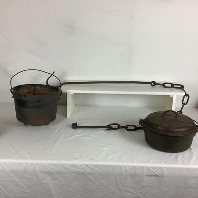 Lot. 6107  Vintage Cast Iron Pots