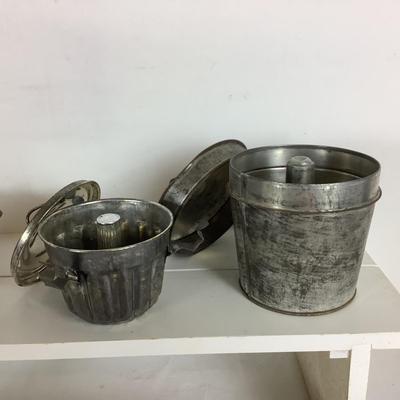 Lot. 6109  Antique German & French Molds, Vintage Hand Meat Grinder, Sifter and more