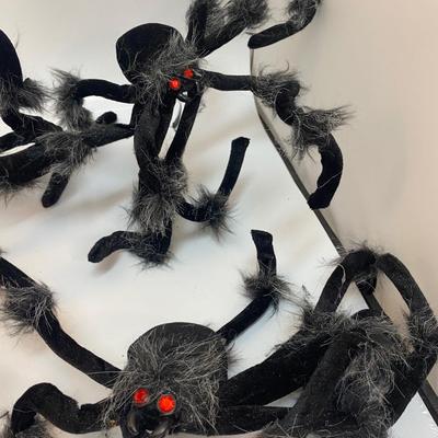 Set of 3 Long Bendy Leg Halloween Spider Plush Decor
