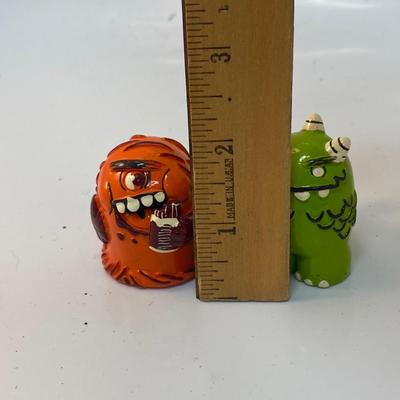 Pair of Miniature Funky Monster Figurines.