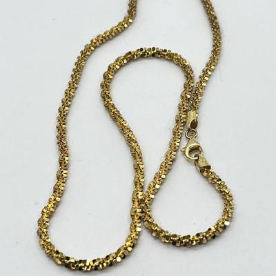 LOT 201: Veronese 18K Gold Clad Sterling Silver 20" Margherita Chain Necklace (No Box)